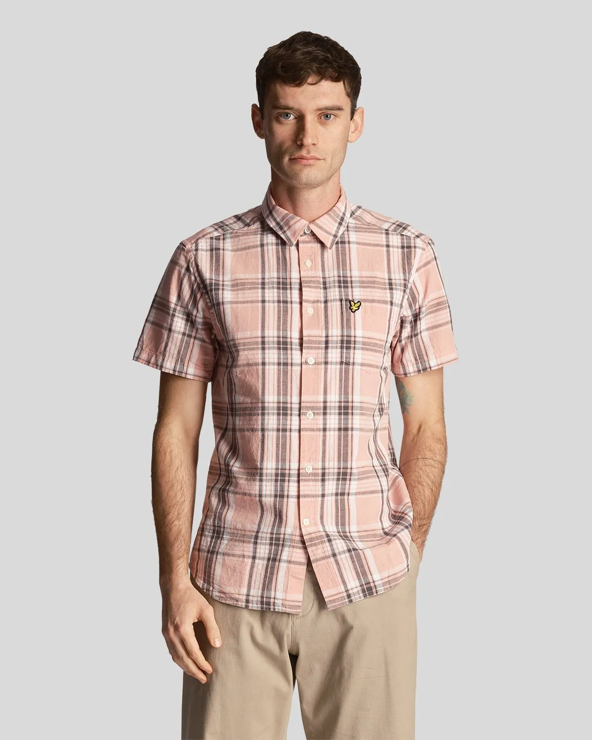 Linen Check Short Sleeve Shirt sold by Lyle & Scott