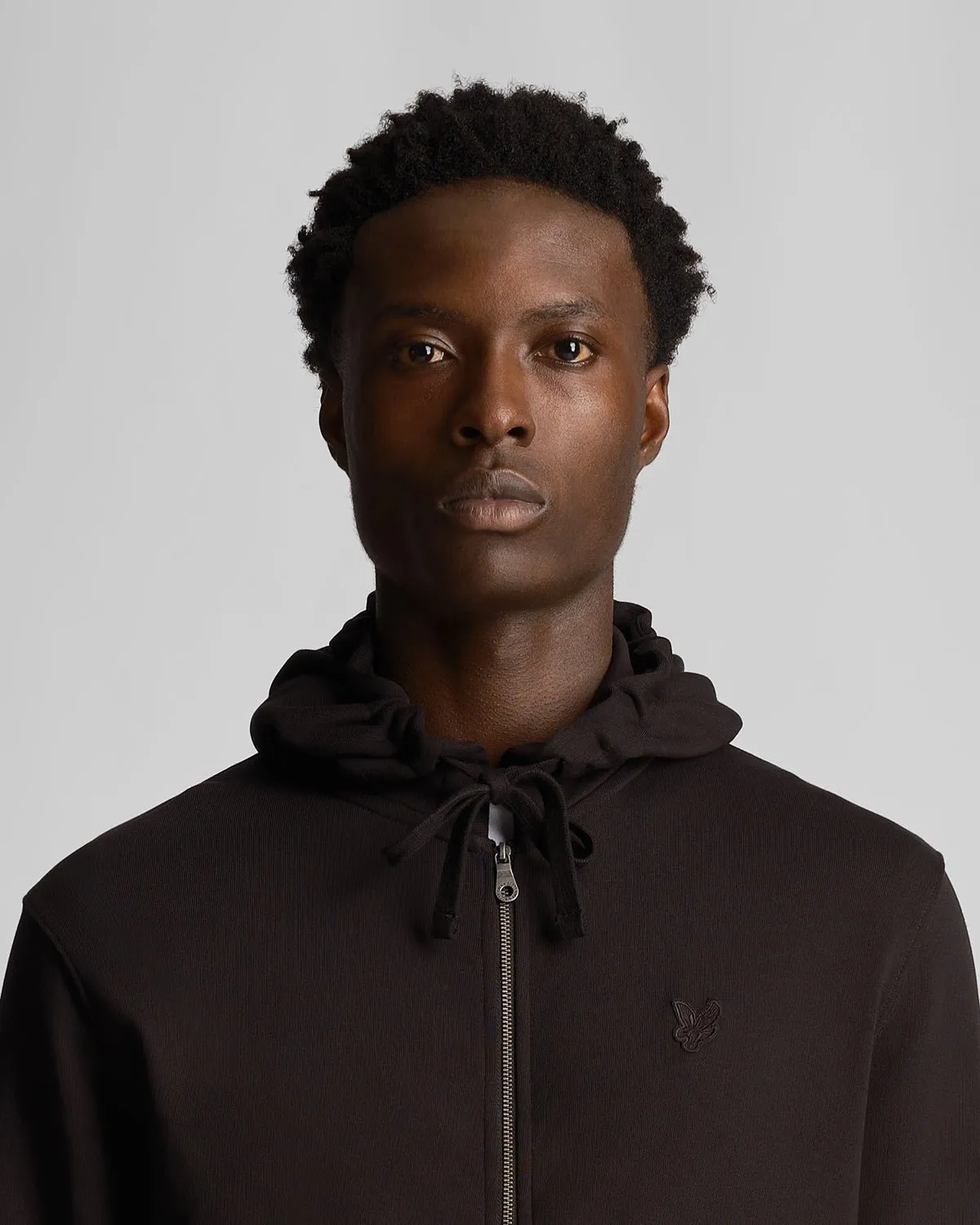 Tonal Eagle Zip Through Hoodie sold by Lyle & Scott product image thumbnail 4