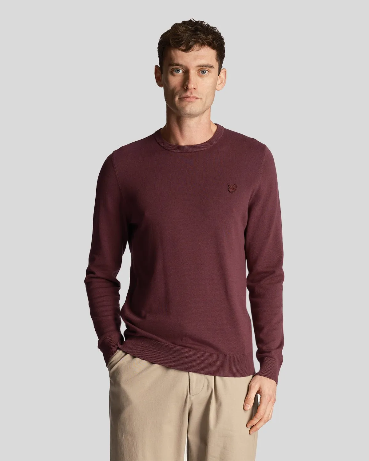 Tonal Eagle Cotton Crew Neck Jumper sold by Lyle & Scott
