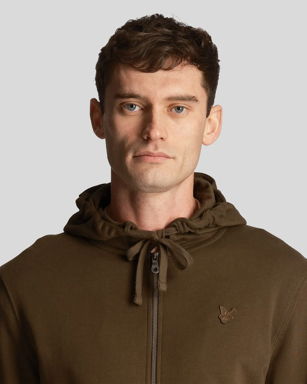Tonal Eagle Zip Through Hoodie sold by Lyle & Scott product image thumbnail 4