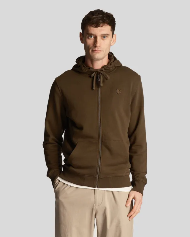 Tonal Eagle Zip Through Hoodie sold by Lyle & Scott