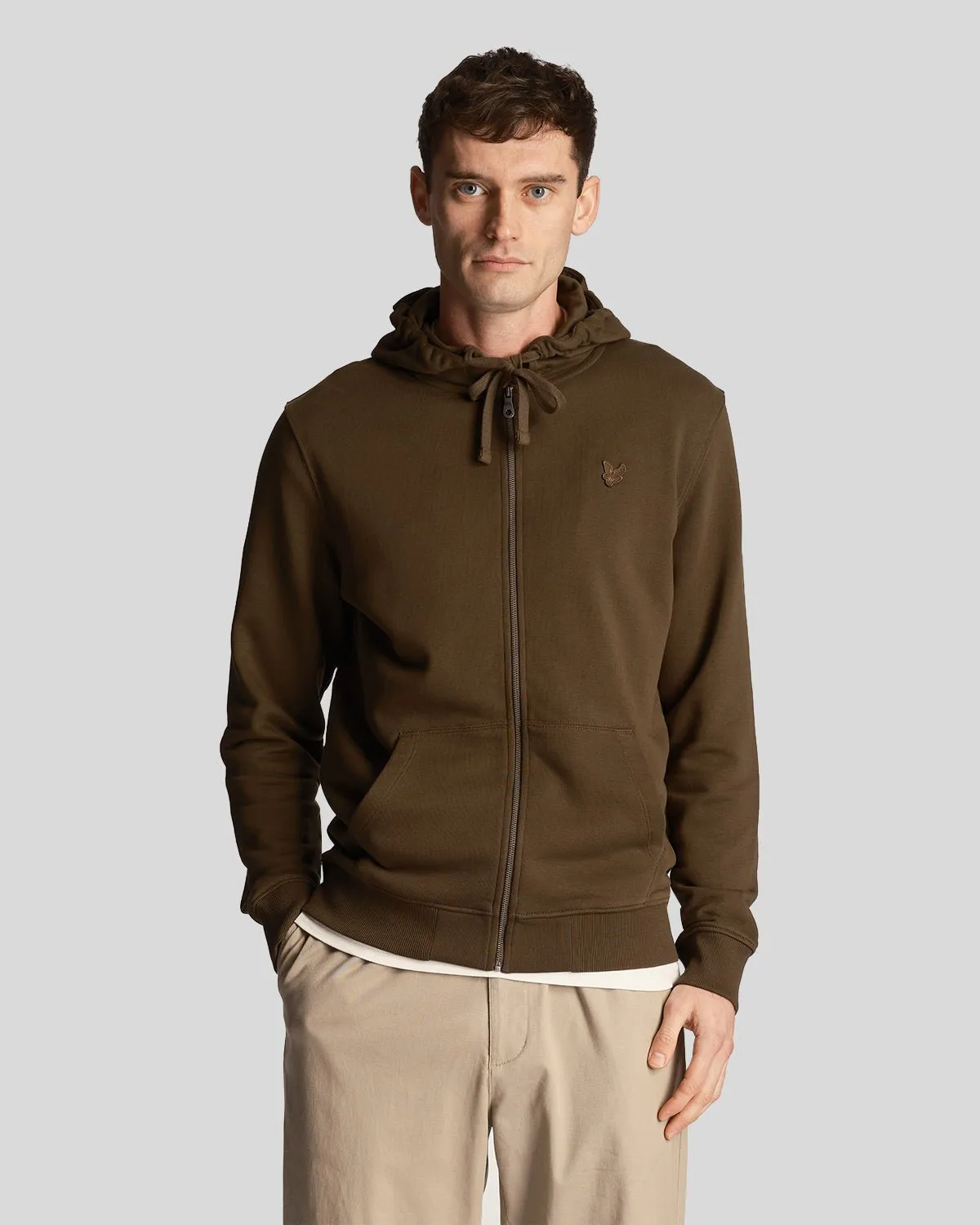 Tonal Eagle Zip Through Hoodie sold by Lyle & Scott