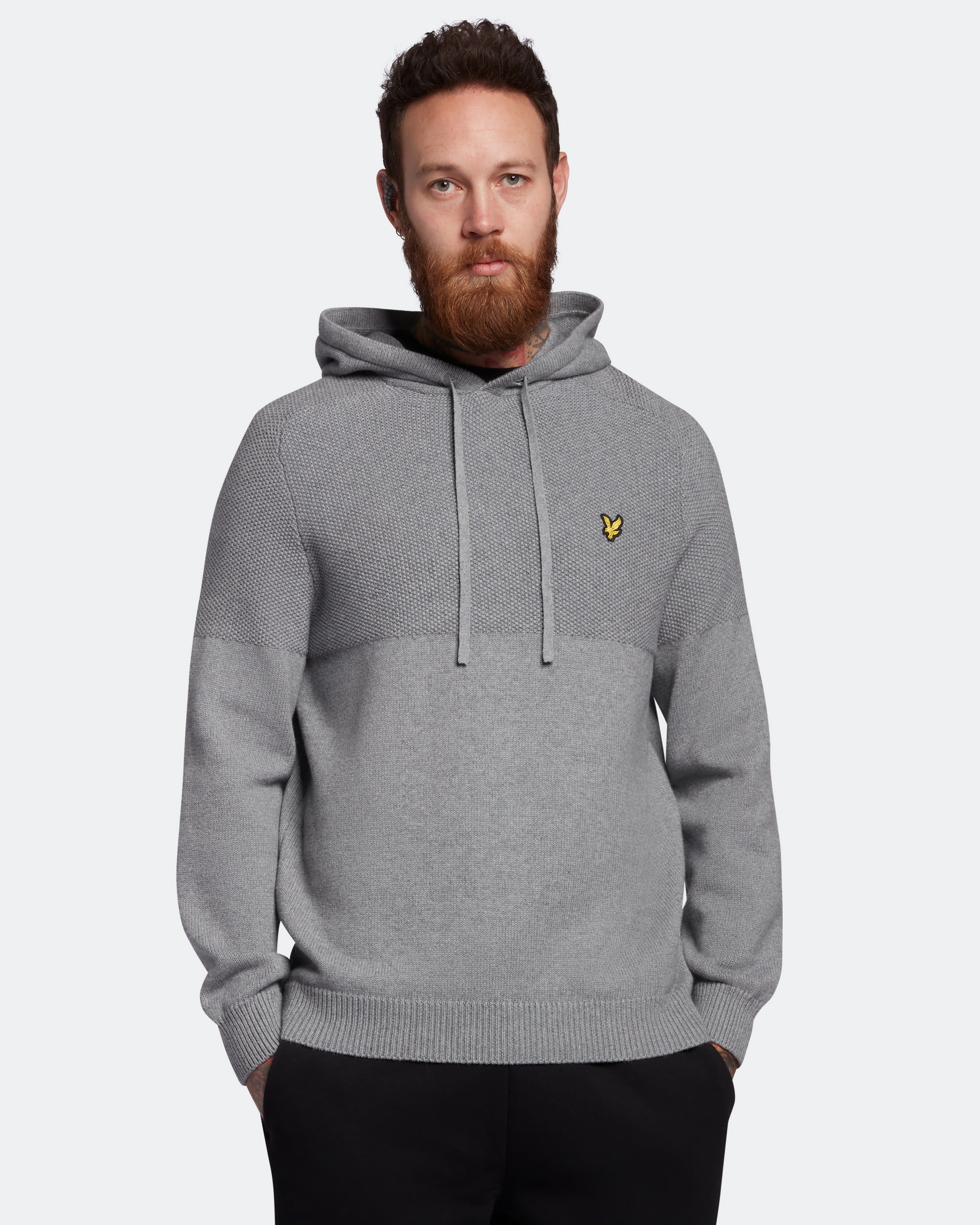 Golf Seed Stitch Knitted Hoodie sold by Lyle & Scott