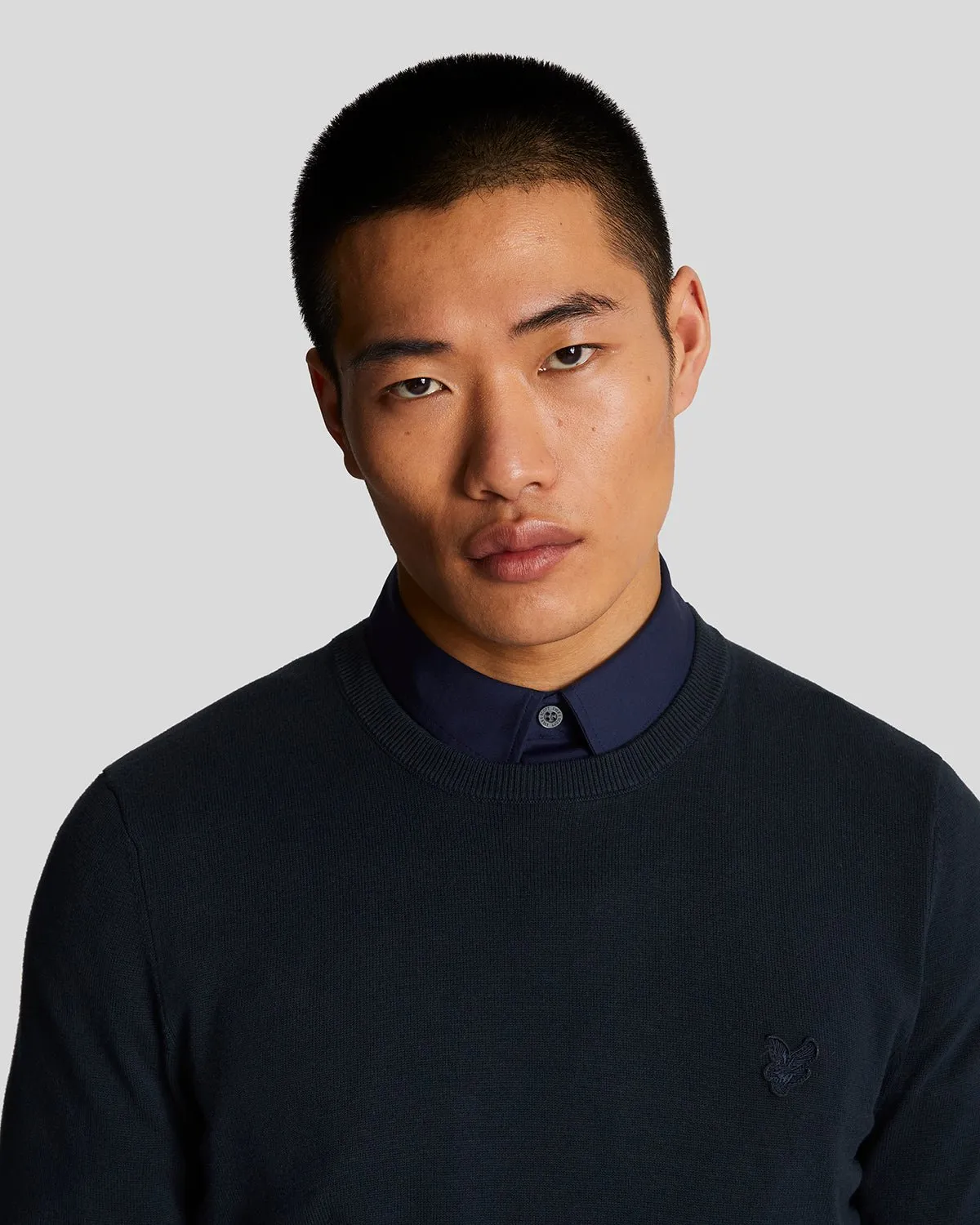 Tonal Eagle Cotton Crew Neck Jumper sold by Lyle & Scott product image thumbnail 4