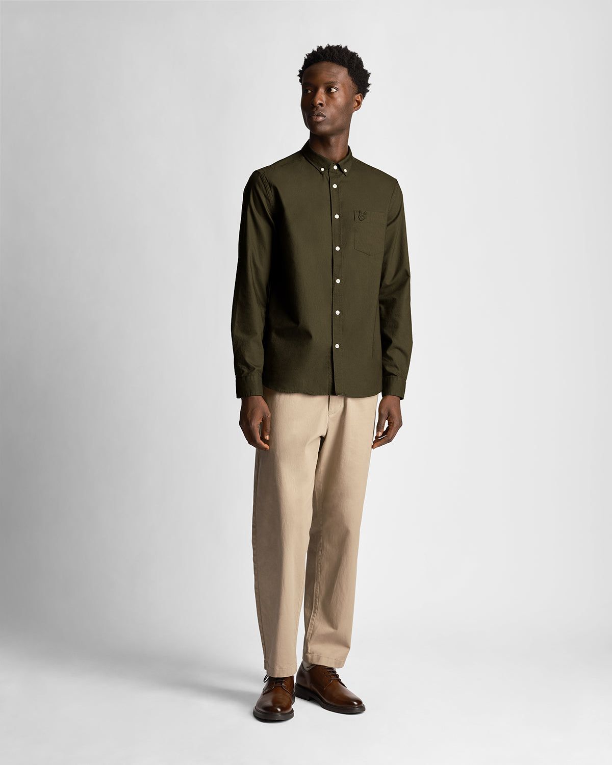 Tonal Eagle Light Weight Oxford Shirt sold by Lyle & Scott product image thumbnail 2