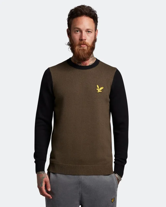 Block Marl Crew Neck Plus sold by Lyle & Scott