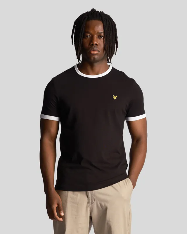 Ringer Cotton Crew Neck T-Shirt sold by Lyle & Scott