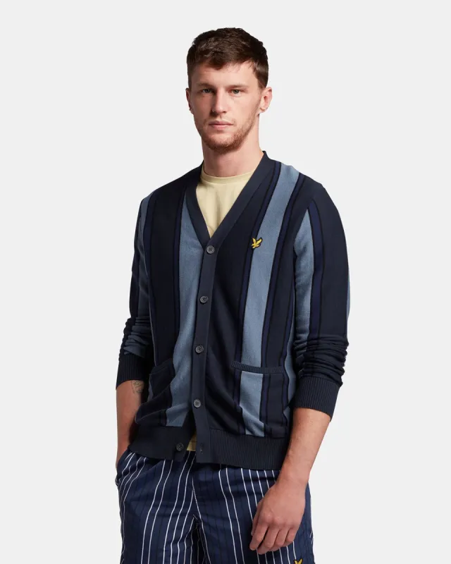 Vertical Stripe Cardigan sold by Lyle & Scott