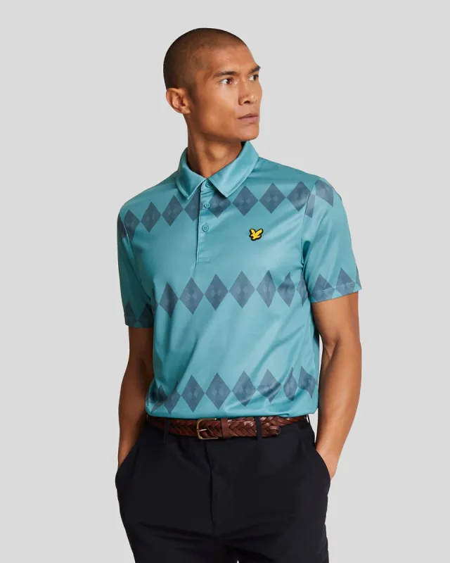 Golf Argyle Polo Shirt made by Lyle & Scott