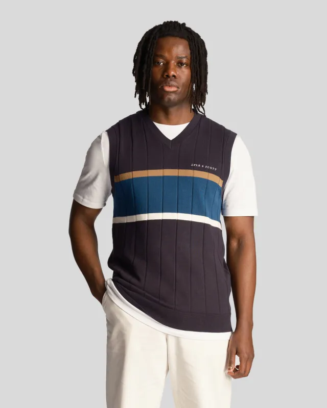 Volley Stripe Knitted Vest sold by Lyle & Scott