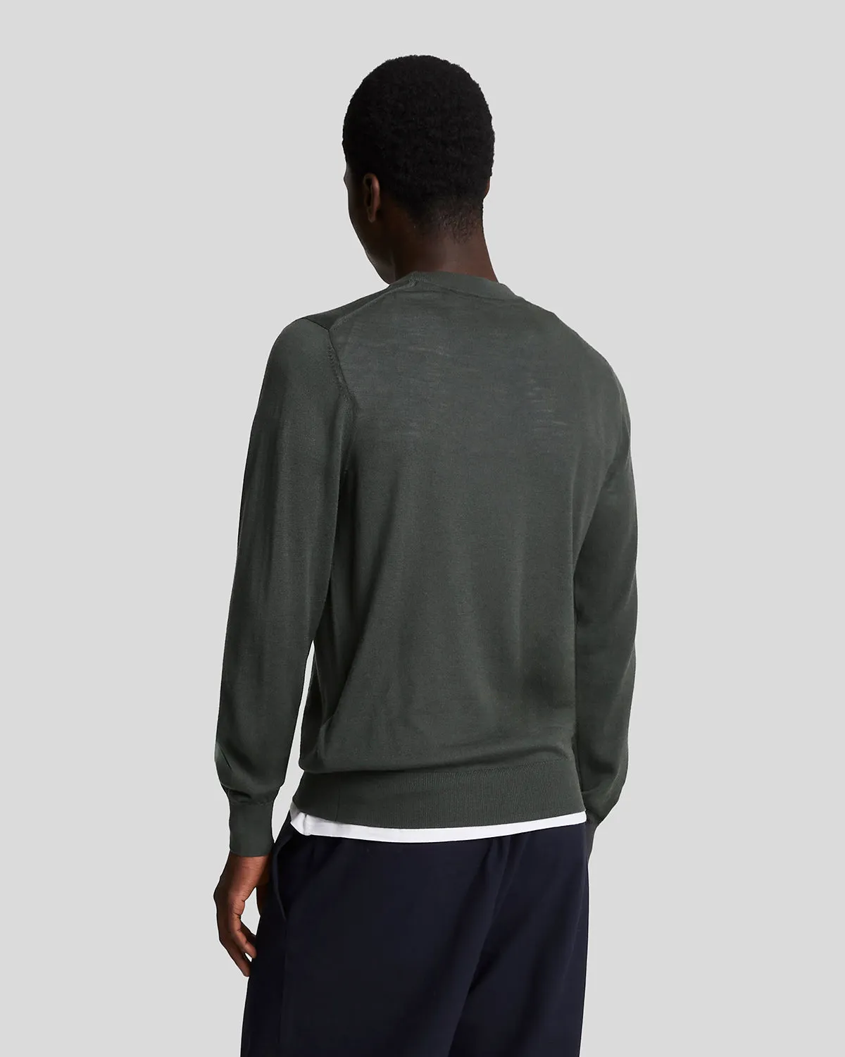 Tonal Eagle Merino Crew Neck Jumper sold by Lyle & Scott product image thumbnail 3