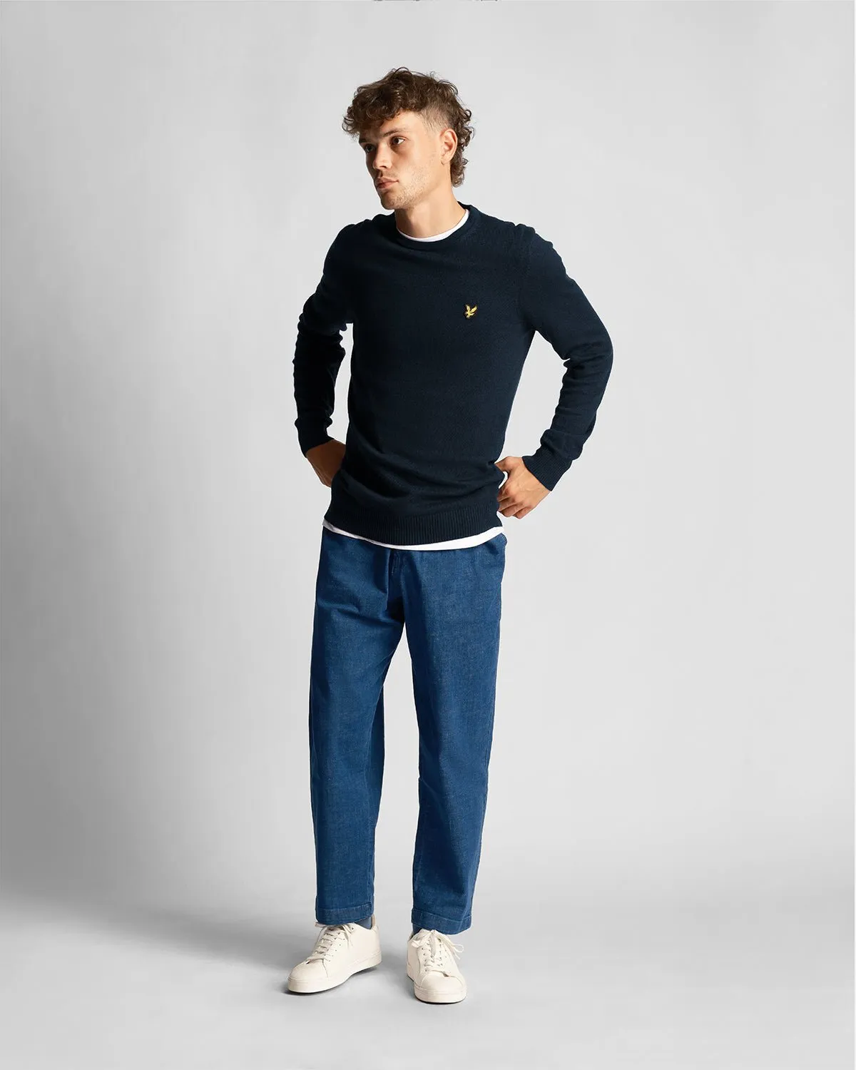 Cotton Merino Crew Neck Jumper sold by Lyle & Scott