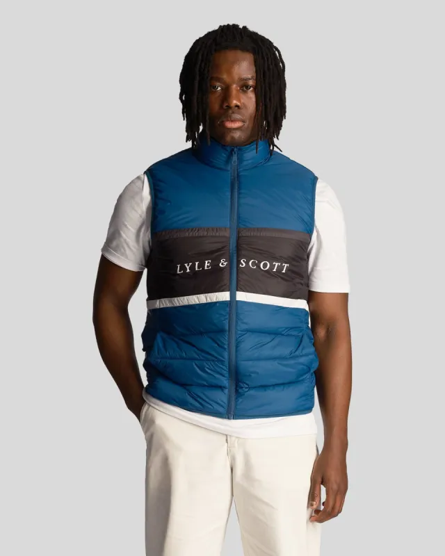 Volley Stripe Gilet sold by Lyle & Scott