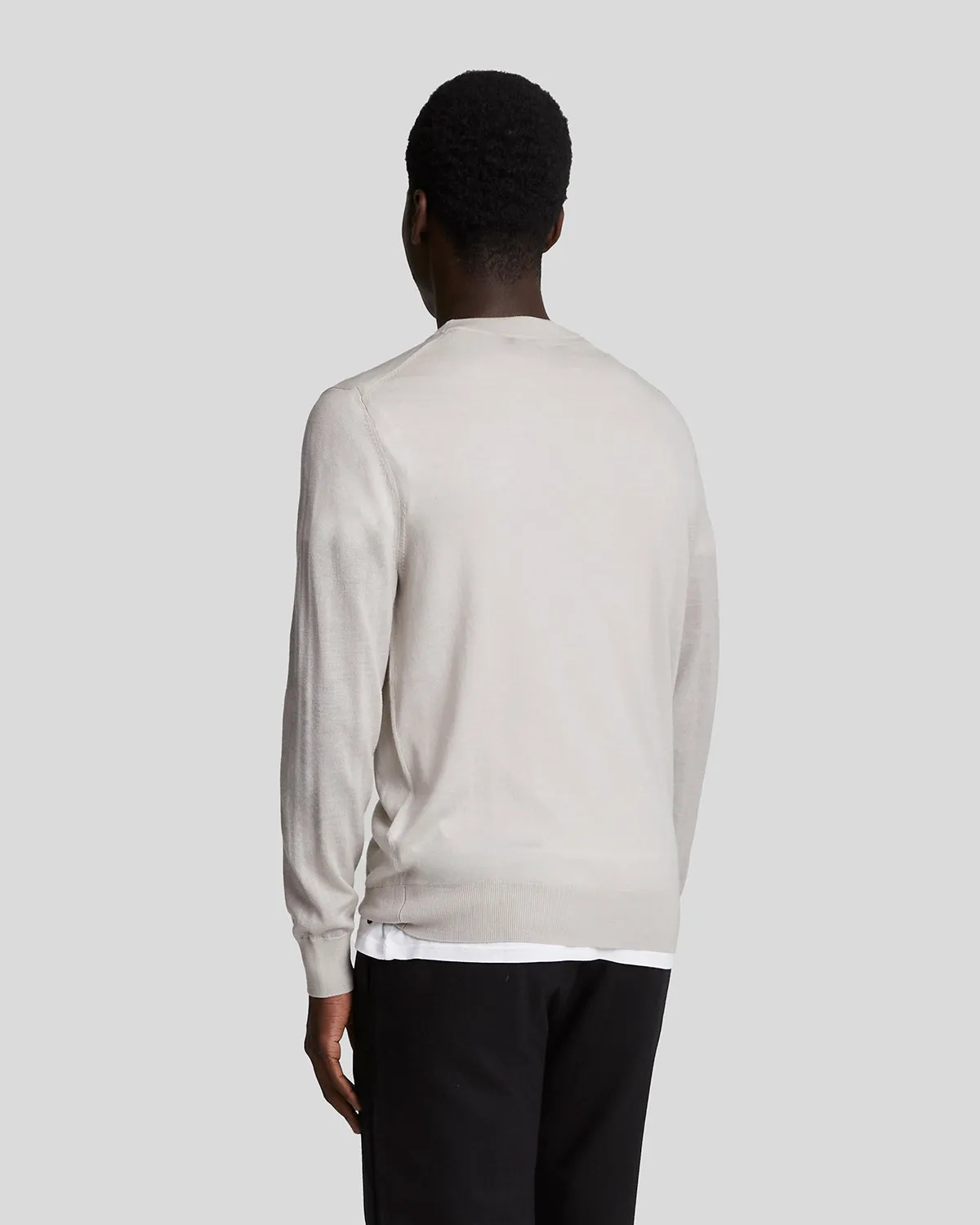 Tonal Eagle Merino Crew Neck Jumper sold by Lyle & Scott product image thumbnail 3