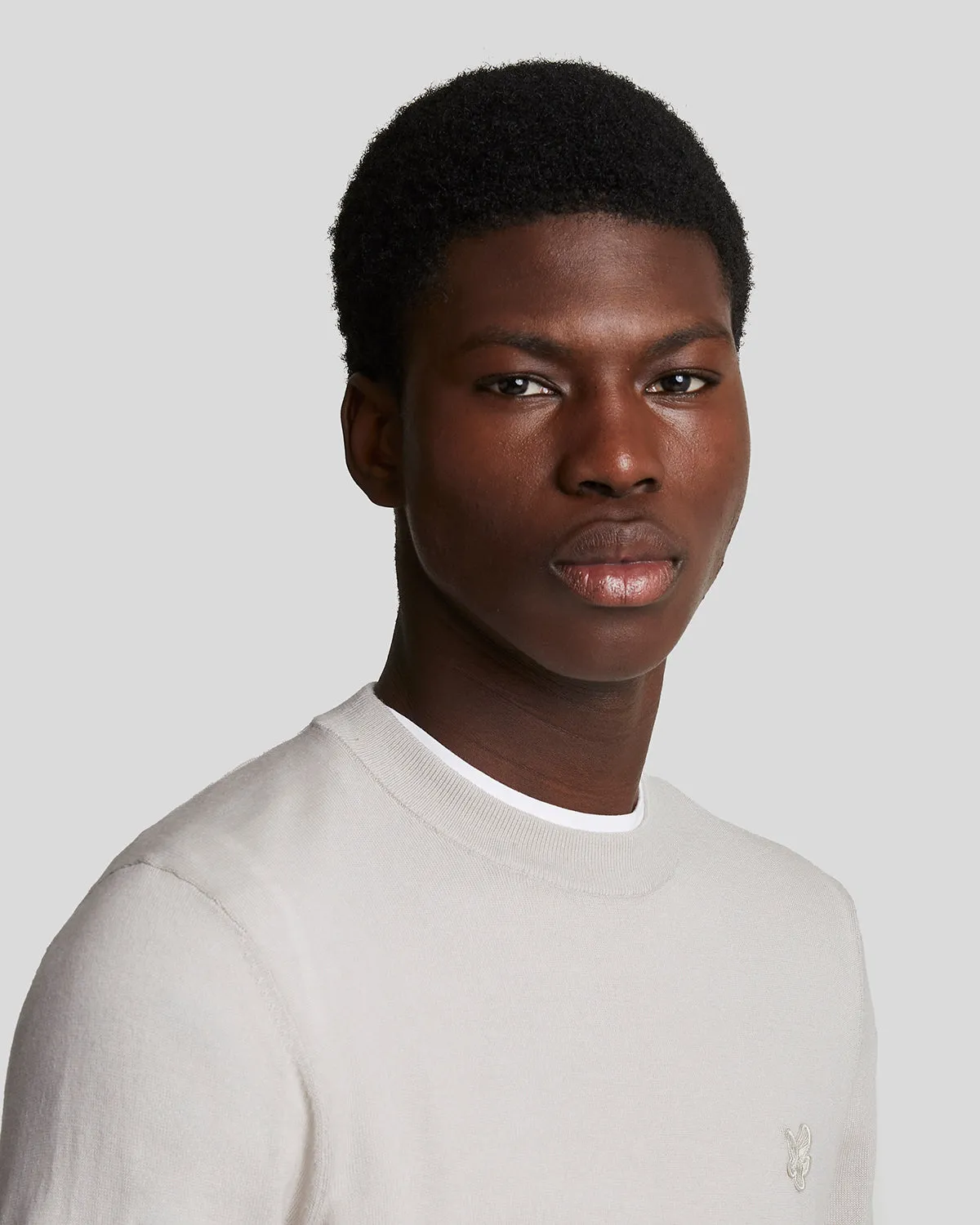 Tonal Eagle Merino Crew Neck Jumper sold by Lyle & Scott product image thumbnail 4