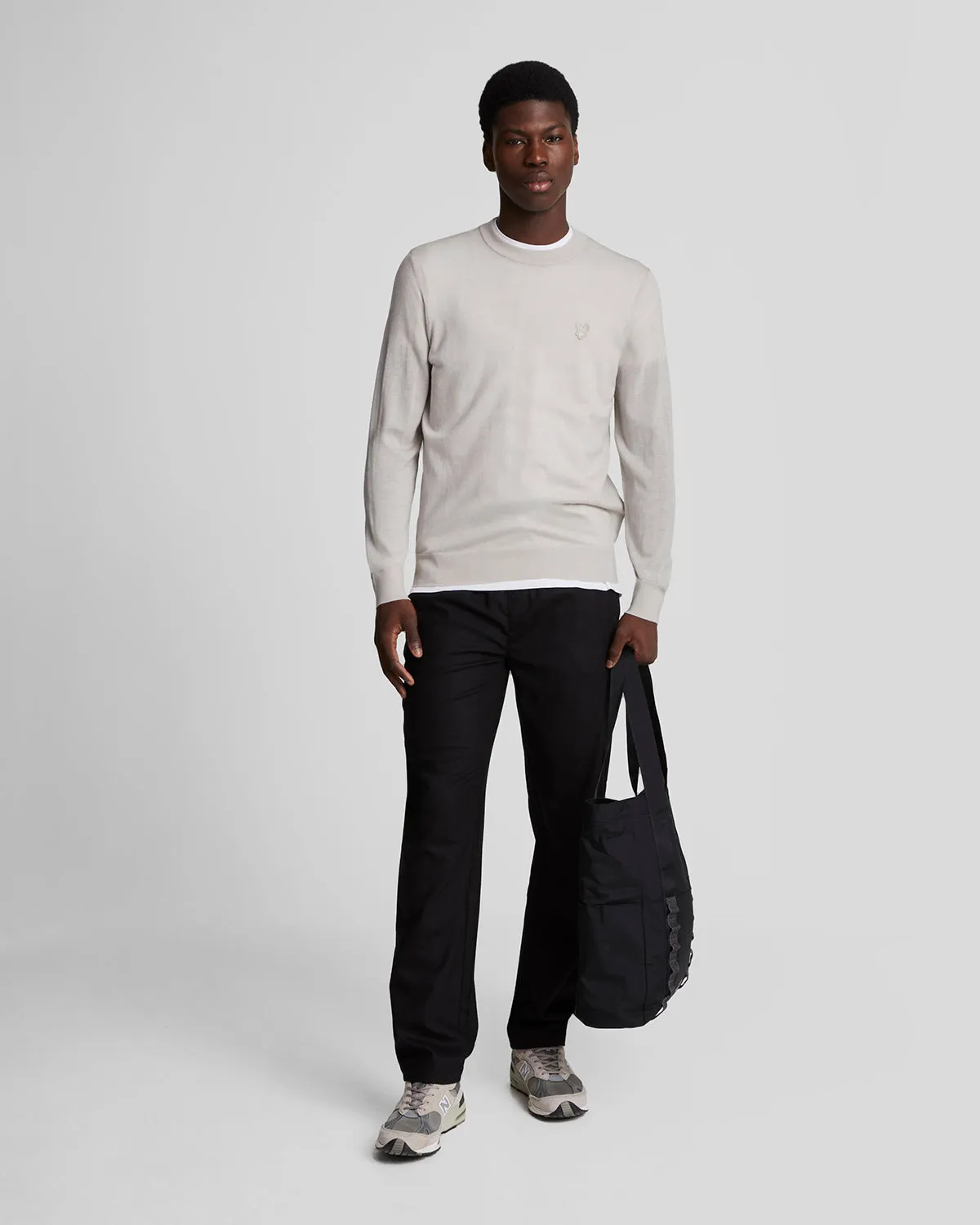 Tonal Eagle Merino Crew Neck Jumper sold by Lyle & Scott product image thumbnail 2