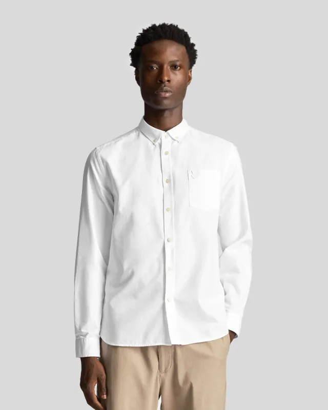 Tonal Eagle Light Weight Oxford Shirt sold by Lyle & Scott