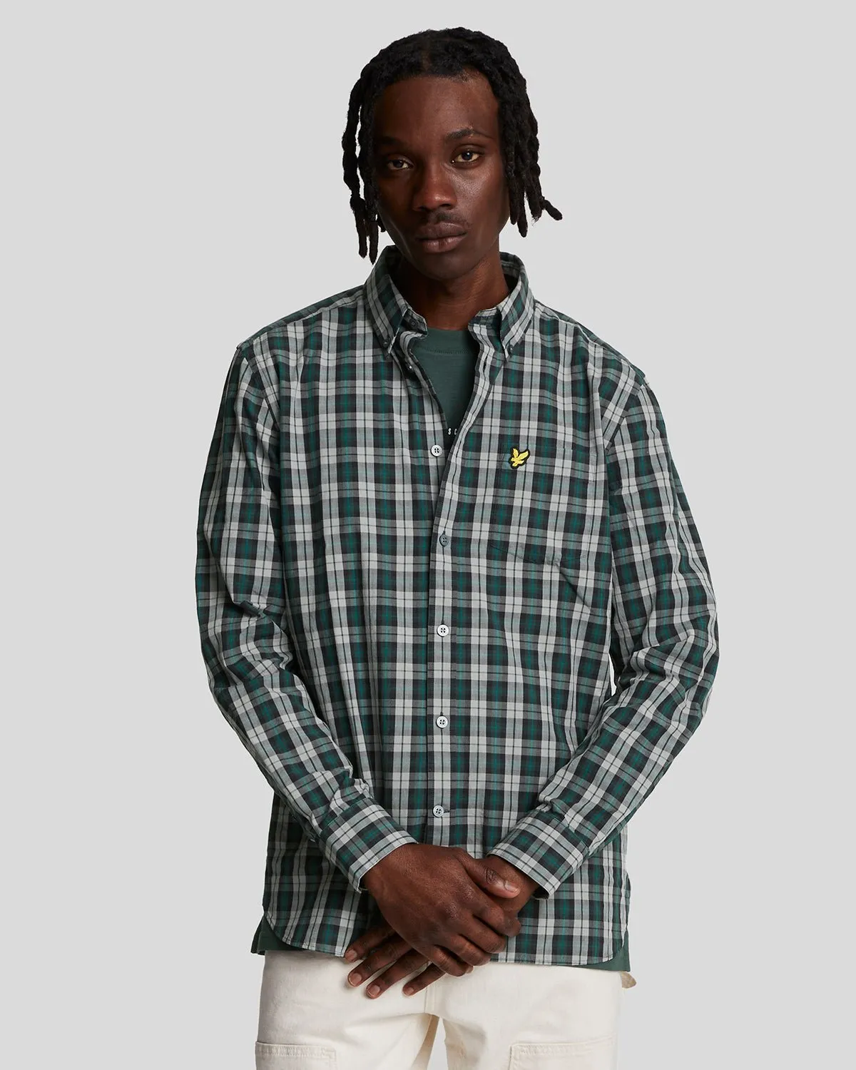 Washed Check Poplin Shirt sold by Lyle & Scott