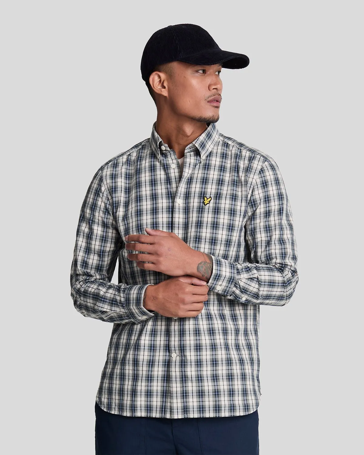 Washed Check Poplin Shirt sold by Lyle & Scott