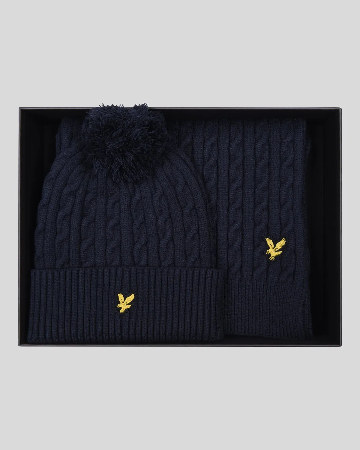 Cable Bobble Beanie & Scarf Set sold by Lyle & Scott