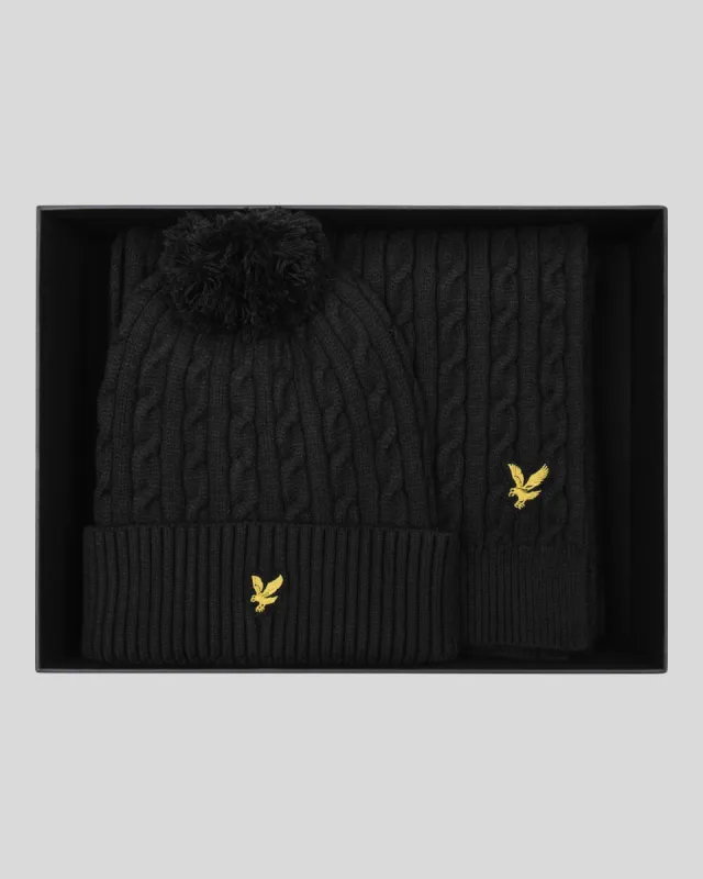 Cable Bobble Beanie & Scarf Set sold by Lyle & Scott