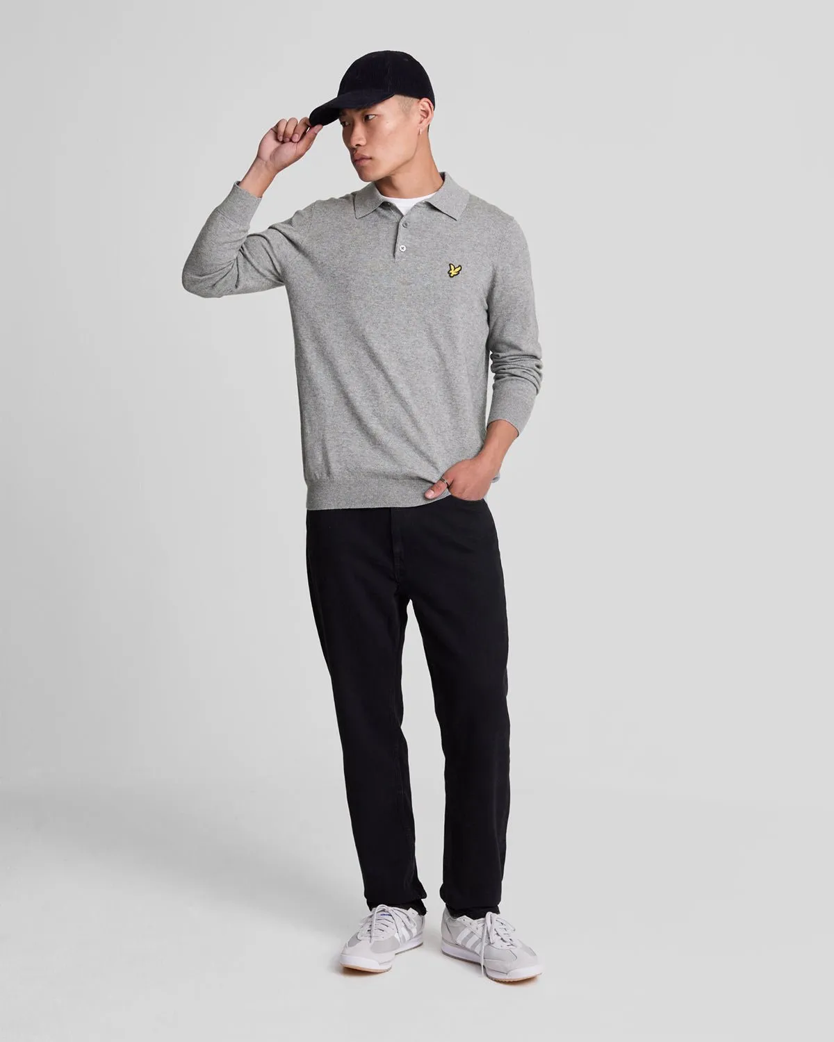 Cotton Merino Long Sleeve Knitted Polo Shirt sold by Lyle & Scott product image thumbnail 2