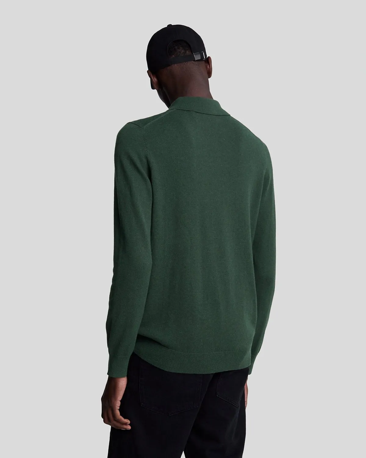 Merino Blend Long Sleeve Polo Shirt sold by Lyle & Scott product image thumbnail 3