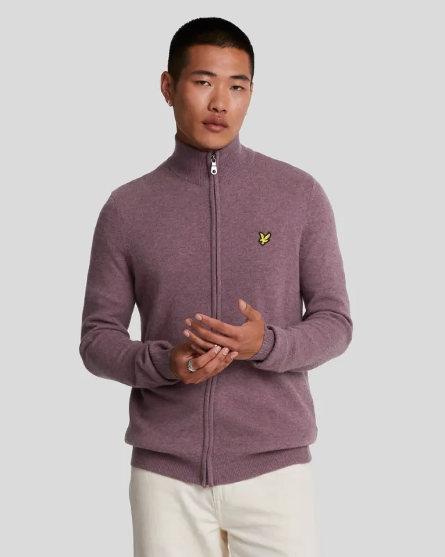Lambswool Blend Zip Through Cardigan sold by Lyle & Scott