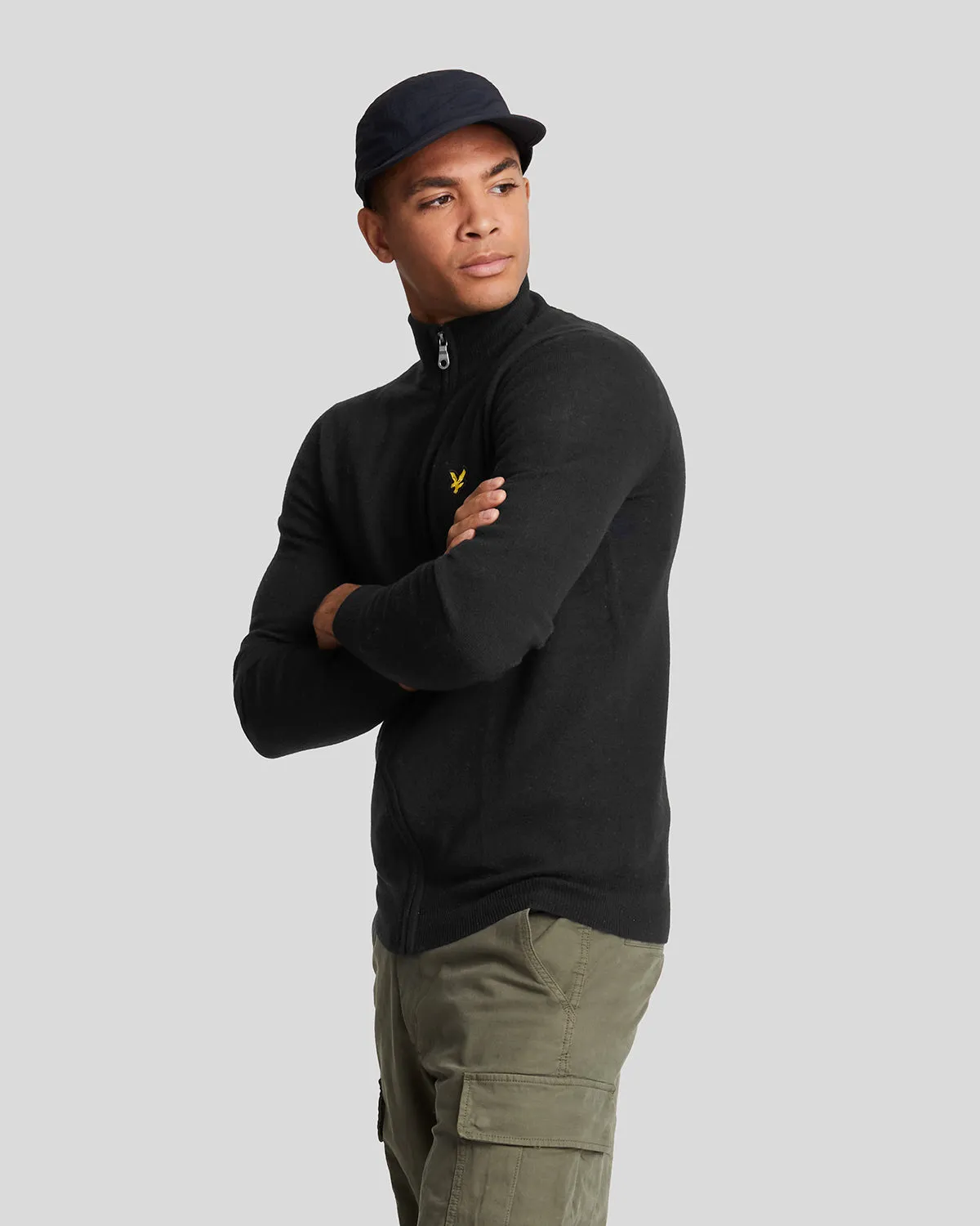 Lambswool Blend Zip Through Cardigan sold by Lyle & Scott