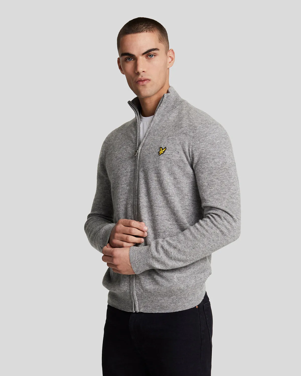 Lambswool Blend Zip Through Cardigan sold by Lyle & Scott