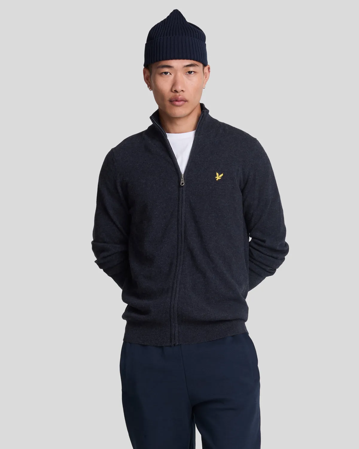 Lambswool Blend Zip Through Cardigan sold by Lyle & Scott