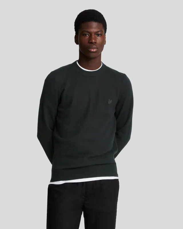 Tonal Eagle Lambswool Crew Neck Jumper sold by Lyle & Scott