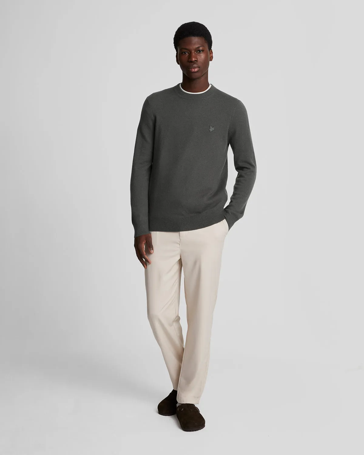 Tonal Eagle Lambswool Crew Neck Jumper sold by Lyle & Scott product image thumbnail 2