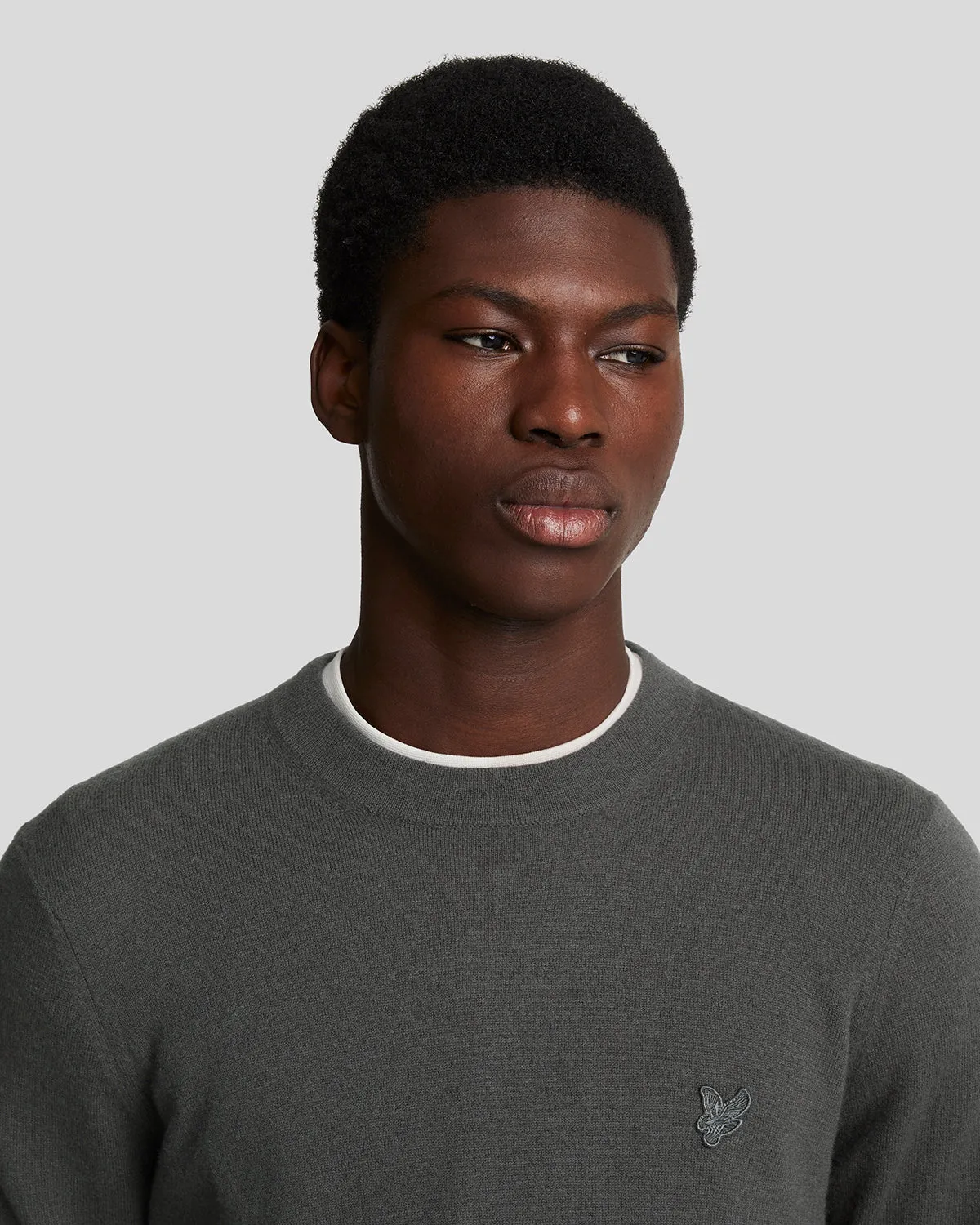 Tonal Eagle Lambswool Crew Neck Jumper sold by Lyle & Scott product image thumbnail 4