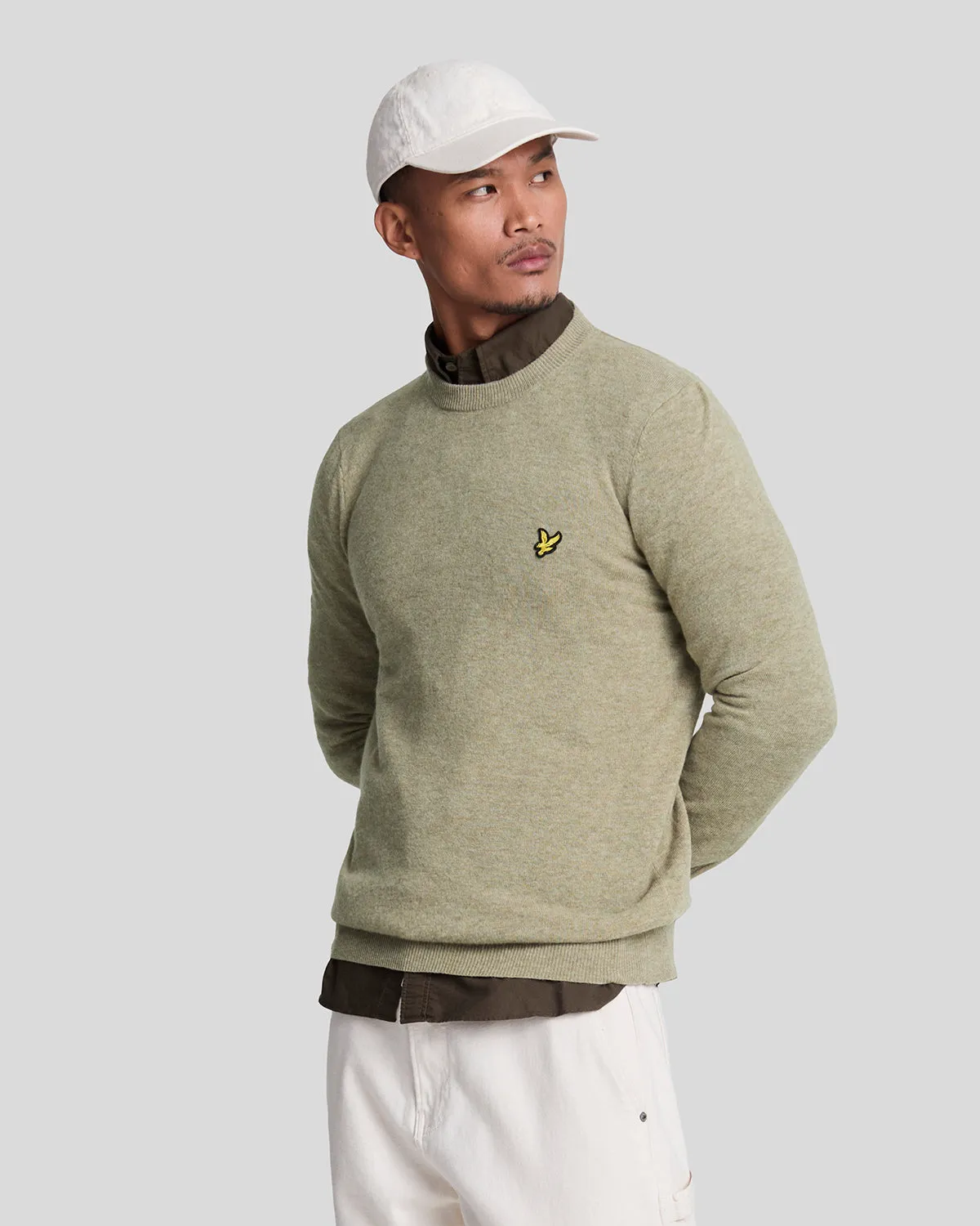 Lambswool Blend Crew Neck Jumper sold by Lyle & Scott