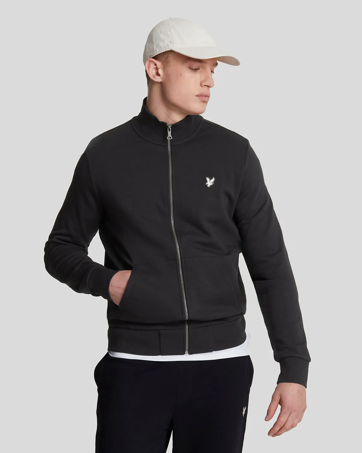 Diagonal Weave French Terry Zip Through Sweatshirt sold by Lyle & Scott