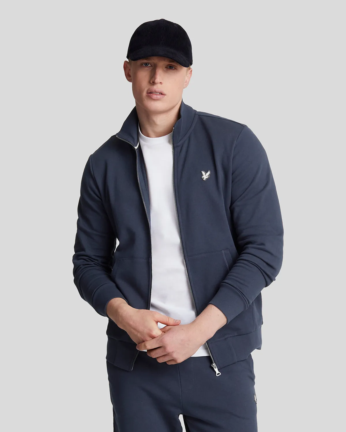 Diagonal Weave French Terry Zip Through Sweatshirt sold by Lyle & Scott