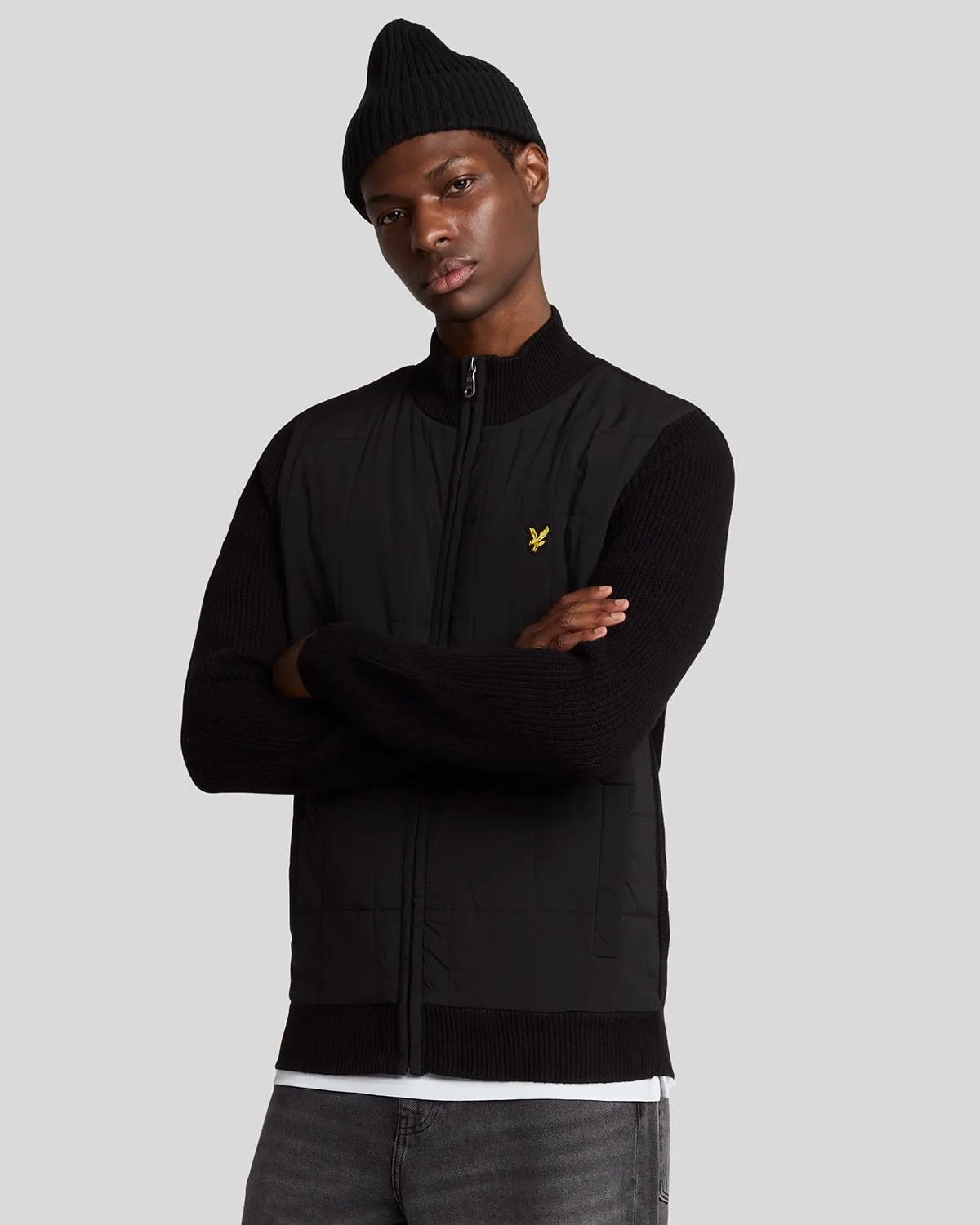 Hybrid Textured Zip Through Cardigan sold by Lyle & Scott