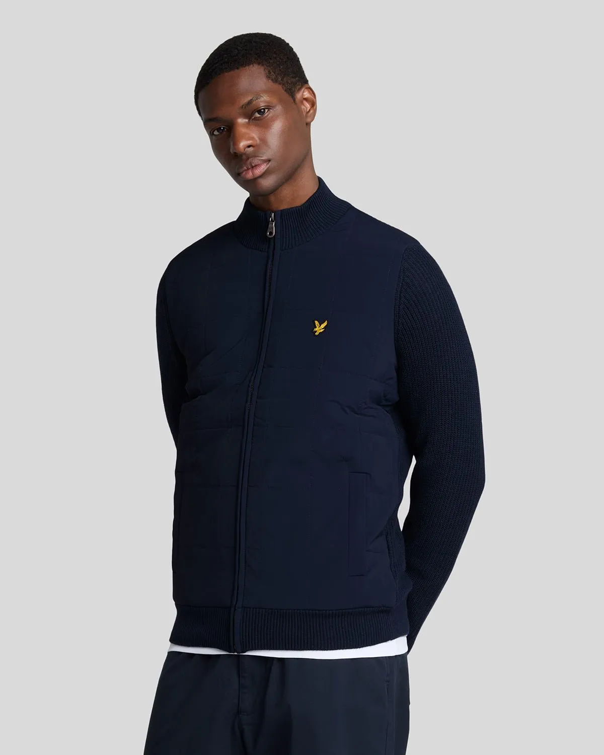 Hybrid Textured Zip Through Cardigan sold by Lyle & Scott