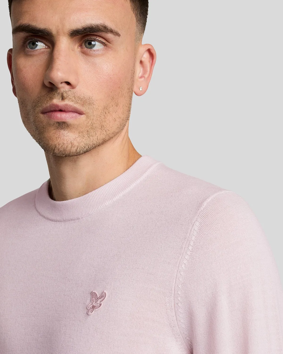 Tonal Eagle Merino Crew Neck Jumper sold by Lyle & Scott product image thumbnail 4