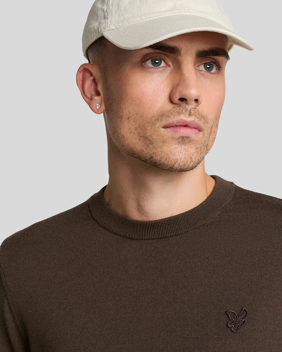 Tonal Eagle Merino Crew Neck Jumper sold by Lyle & Scott product image thumbnail 4