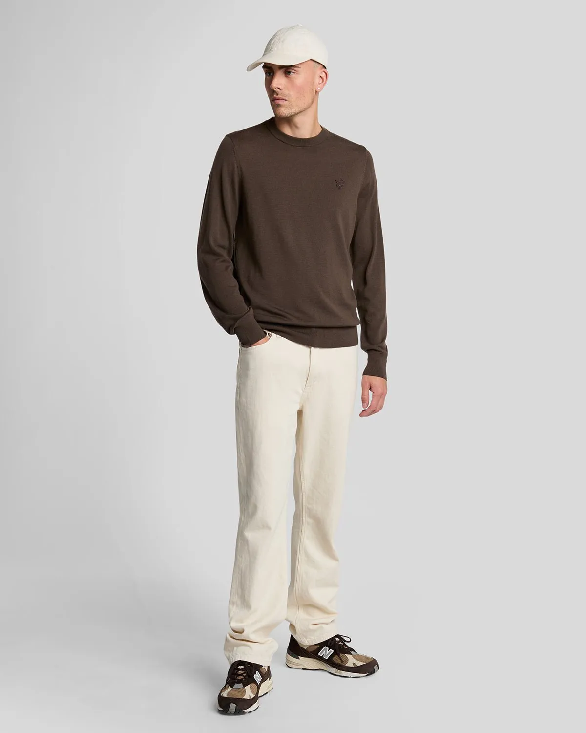 Tonal Eagle Merino Crew Neck Jumper sold by Lyle & Scott product image thumbnail 2