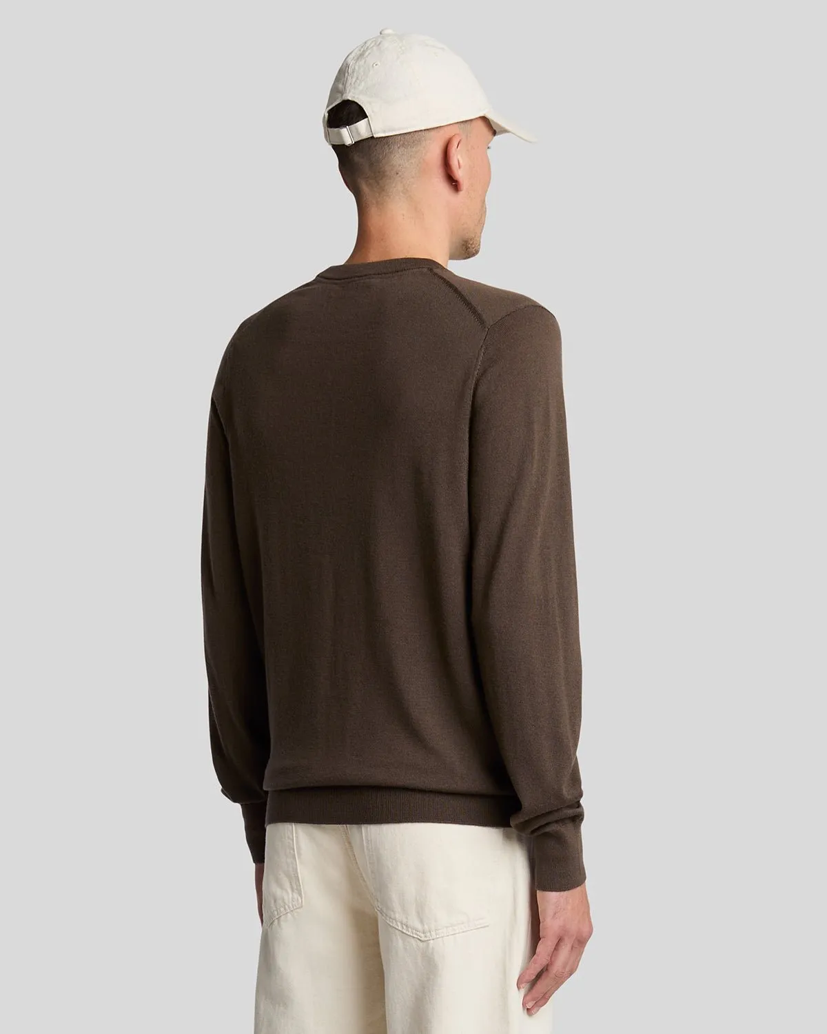 Tonal Eagle Merino Crew Neck Jumper sold by Lyle & Scott product image thumbnail 3