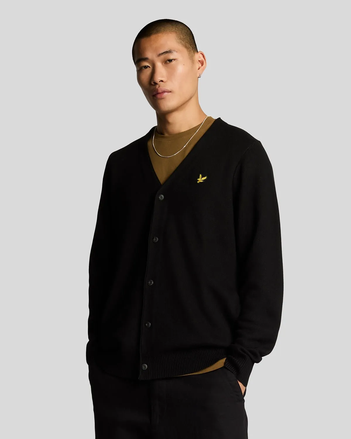 Double Knit V Neck Cardigan sold by Lyle & Scott