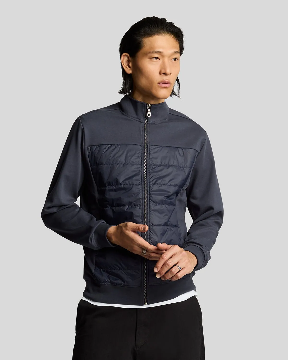 Interlock Hybrid Panelled Bomber Jacket sold by Lyle & Scott