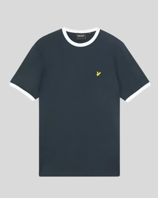 Ringer Cotton Crew Neck T-Shirt sold by Lyle & Scott
