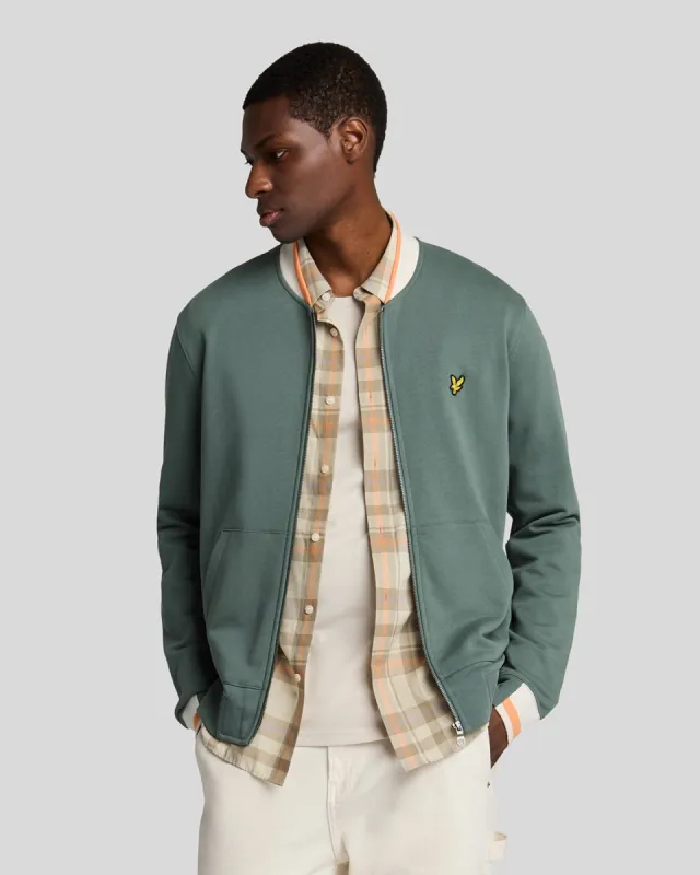 Half Tipped Jersey Bomber Jacket sold by Lyle & Scott