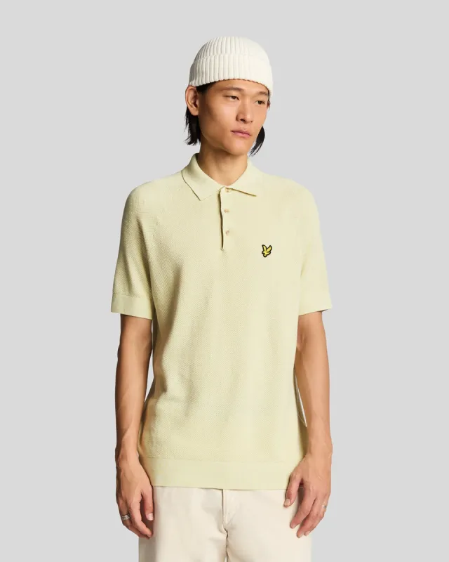 Linen Blend Knitted Polo Shirt sold by Lyle & Scott