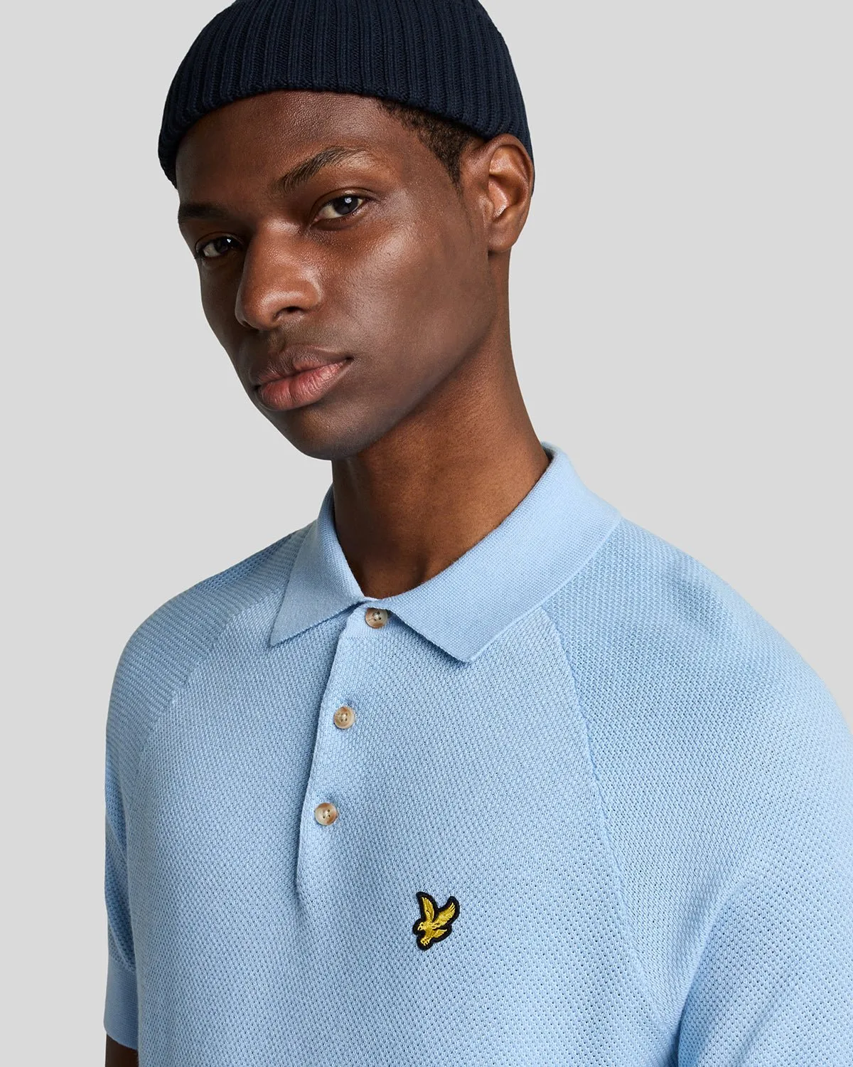 Linen Blend Knitted Polo Shirt sold by Lyle & Scott product image thumbnail 4