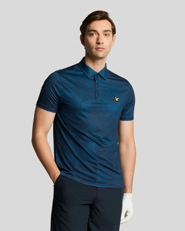 Golf Contour Printed Polo Shirt sold by Lyle & Scott
